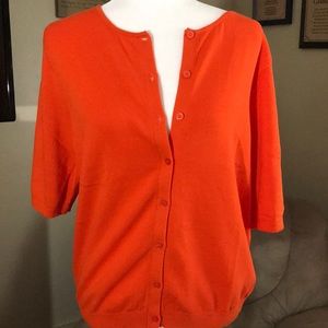 Liz Claiborne short sleeved cardigan..orange.large